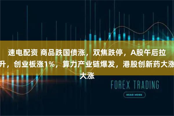 速电配资 商品跌国债涨，双焦跌停，A股午后拉升，创业板涨1%，算力产业链爆发，港股创新药大涨