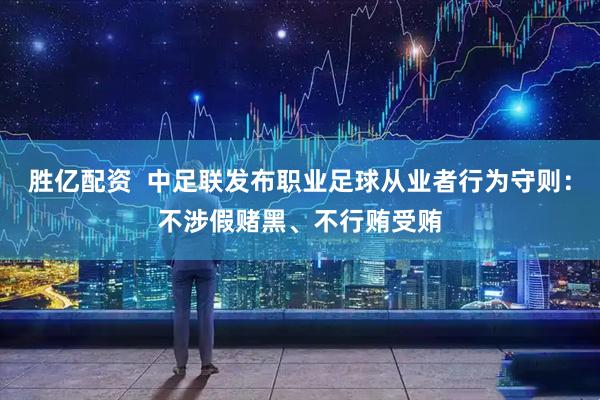 胜亿配资  中足联发布职业足球从业者行为守则：不涉假赌黑、不行贿受贿